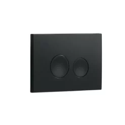 Arezzo Compact Concealed Cistern With Matt Black Flush Plate - Round Buttons -smedbo shop azccblkr d1