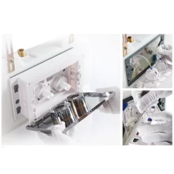 Arezzo Compact Concealed Cistern With Polished Chrome Flush Plate - Square Buttons -smedbo shop azccchrs d4