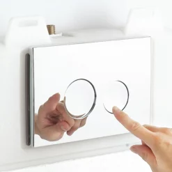 Arezzo Compact Concealed Cistern With Gold Flush Plate - Round Buttons -smedbo shop azccgld n d3