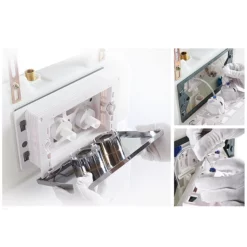 Arezzo Compact Concealed Cistern With Gold Flush Plate - Round Buttons -smedbo shop azccgld n d4