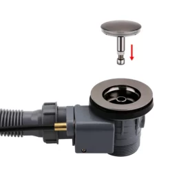 Arezzo Gunmetal Grey Bath Pop-up Waste & Overflow