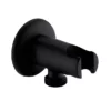 Arezzo Round Wall Elbow & Shower Handset Holder - Matt Black