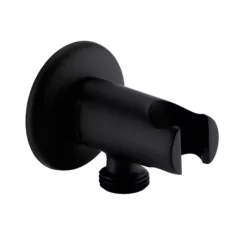 Arezzo Round Wall Elbow & Shower Handset Holder - Matt Black