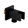 Arezzo Square Wall Elbow & Shower Handset Holder - Matt Black