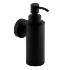 Arezzo Matt Black Round Wall Mounted Soap Dispenser