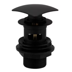 Arezzo Square Matt Black Slotted Click Clack Basin Waste