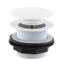 Arezzo Unslotted Bath Waste With No Overflow Matt White