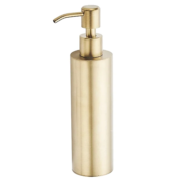 Arezzo Freestanding Round Soap Dispenser Brushed Brass 2 Arezzo Freestanding Round Soap Dispenser Brushed Brass - Image 2