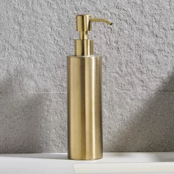 Arezzo Freestanding Round Soap Dispenser Brushed Brass 8 Arezzo Freestanding Round Soap Dispenser Brushed Brass -smedbo shop azrd2bbf d1