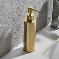 Arezzo Freestanding Round Soap Dispenser Brushed Brass 9 Arezzo Freestanding Round Soap Dispenser Brushed Brass -smedbo shop azrd2bbf d2