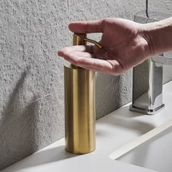 Arezzo Freestanding Round Soap Dispenser Brushed Brass 10 Arezzo Freestanding Round Soap Dispenser Brushed Brass -smedbo shop azrd2bbf d3