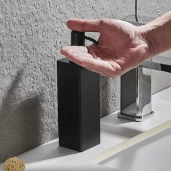 Arezzo Freestanding Square Soap Dispenser Matt Black -smedbo shop azsq2mbf d3