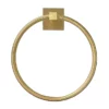 Arezzo Square Plate Wall Mounted Towel Ring Brushed Brass