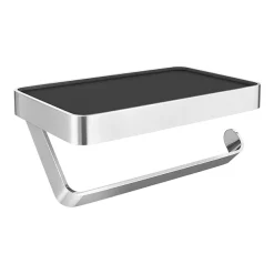 Arezzo Toilet Roll Holder With Shelf - Chrome -smedbo shop aztrscrd2