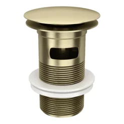 Arezzo Round Brushed Brass Click Clack Basin Waste + Bottle Trap Pack -smedbo shop bbwbt nd1