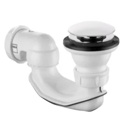 BagnoDesign Matt White Universal Push Type Bath Waste With Trap