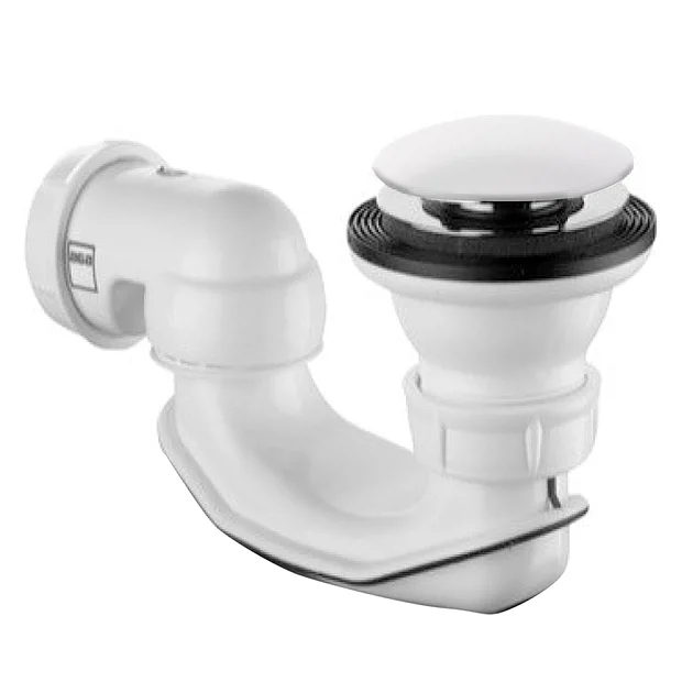 BagnoDesign Matt White Universal Push Type Bath Waste With Trap 1 BagnoDesign Matt White Universal Push Type Bath Waste With Trap