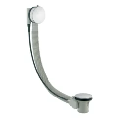 BagnoDesign Chrome Pop-up Bath Waste With Flexible Overflow Pipe 500mm