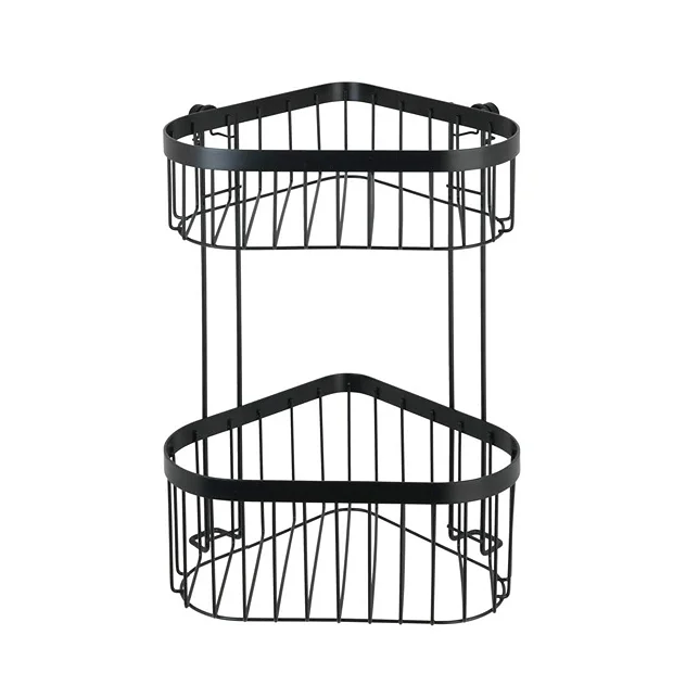 Victorian Plumbing Black 2-Tier Corner Wire Shower Basket 3 Victorian Plumbing Black 2-Tier Corner Wire Shower Basket - Image 3