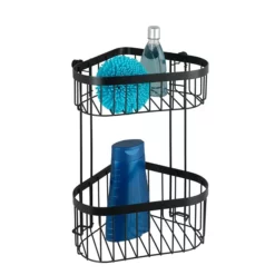 Victorian Plumbing Black 2-Tier Corner Wire Shower Basket 7 Victorian Plumbing Black 2-Tier Corner Wire Shower Basket -smedbo shop blk2crn d2