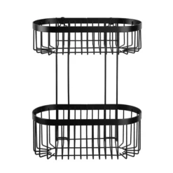 Victorian Plumbing Black 2-Tier Wire Shower Basket -smedbo shop blk2sb d1