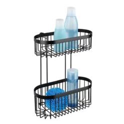 Victorian Plumbing Black 2-Tier Wire Shower Basket -smedbo shop blk2sb d2