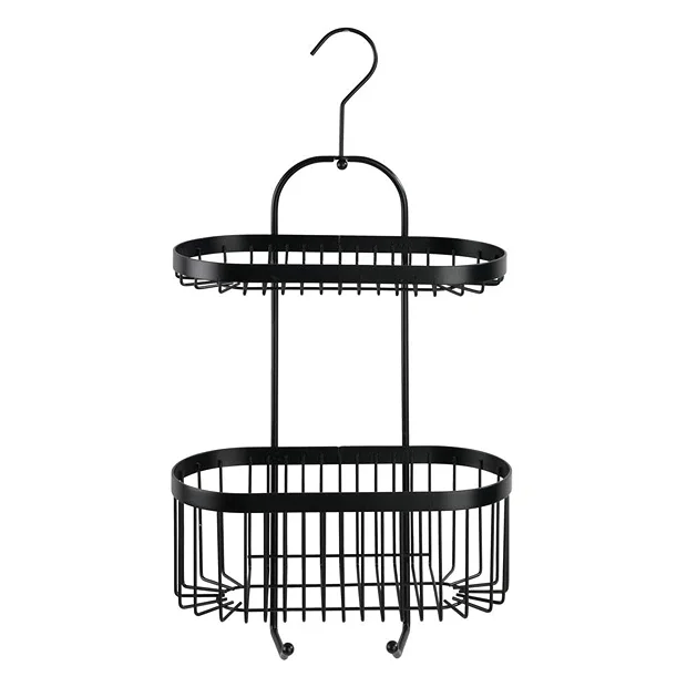 Victorian Plumbing Black 2-Tier Hanging Shower Caddy 3 Victorian Plumbing Black 2-Tier Hanging Shower Caddy - Image 3