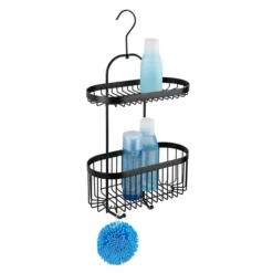 Victorian Plumbing Black 2-Tier Hanging Shower Caddy 7 Victorian Plumbing Black 2-Tier Hanging Shower Caddy -smedbo shop blkcad d2