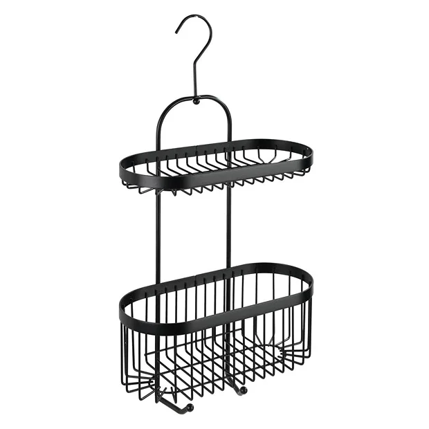 Victorian Plumbing Black 2-Tier Hanging Shower Caddy 2 Victorian Plumbing Black 2-Tier Hanging Shower Caddy - Image 2