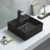 Arezzo Matt Black Ceramic Slotted Click Clack Basin Waste