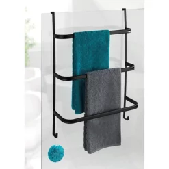 Victorian Plumbing Black Hanging Towel Rack -smedbo shop blkwmr d4