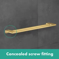 Hansgrohe AddStoris Polished Gold Optic Double Towel Rail -smedbo shop brushed l tr