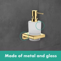 Hansgrohe AddStoris Polished Gold Optic Soap Dispenser -smedbo shop brushedbrass lifestlye l