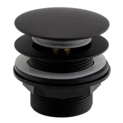 Arezzo Matt Black Unslotted Bath Waste With No Overflow
