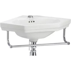 Urlington Bathroom Burlington Add On Towel Rail For Corner Cloakroom Basins - T8