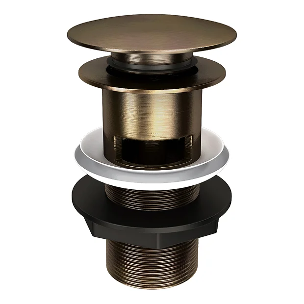 Chatsworth Antique Brass Slotted Click Clack Basin Waste 2 Chatsworth Antique Brass Slotted Click Clack Basin Waste - Image 2