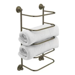 Chatsworth Antique Brass Traditional Towel Stacker