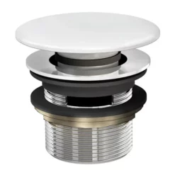 Clearwater Bath Clearwater - Click Clack Bath Waste With White ClearStone Cover (Slotted)