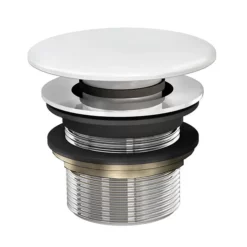 Clearwater Bath Clearwater - Click Clack Bath Waste With White ClearStone Cover (Unslotted)