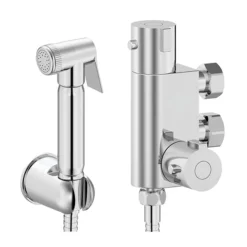 Cruze Bathroom Cruze Round Douche Thermostatic Bar Valve With Shower Spray Kit Chrome -smedbo shop dbvsk l2