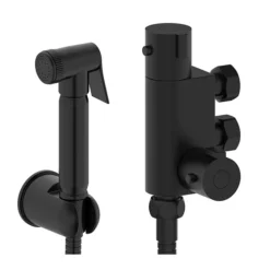 Arezzo Round Douche Thermostatic Bar Valve With Shower Spray Kit Matt Black -smedbo shop dbvskmb l