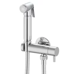 Cruze Bathroom Cruze Round Douche Shower Spray Kit With Bar Shut-Off Valve And Hose Chrome