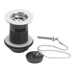 Nuie Contract Basin Waste With Poly Plug & Ball Chain - Chrome