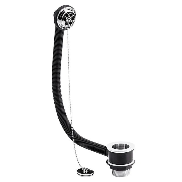 Nuie Chrome Bath Combined Waste & Overflow With Plug & Ball Chain 1 Nuie Chrome Bath Combined Waste & Overflow With Plug & Ball Chain