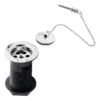 Hudson Reed Contract Basin Waste With Brass Plug & Ball Chain - Chrome