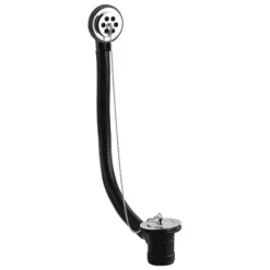 Nuie Bath Waste & Overflow With Brass Plug & Ball Chain - Chrome