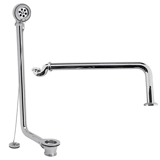 Hudson Reed Luxury Exposed Bath Drainage Kit - Chrome 1 Hudson Reed Luxury Exposed Bath Drainage Kit - Chrome