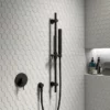 Arezzo Matt Black Round Elbow For Concealed Showers