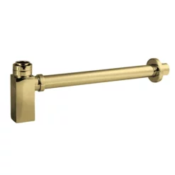 Hudson Reed Square Bottle Trap & Extension Tube - Brushed Brass