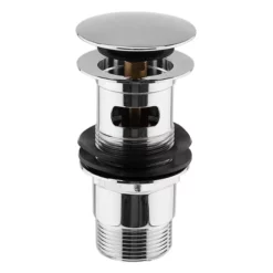 Victorian Plumbing Chrome Slotted Extended Tail Click Clack Basin Waste